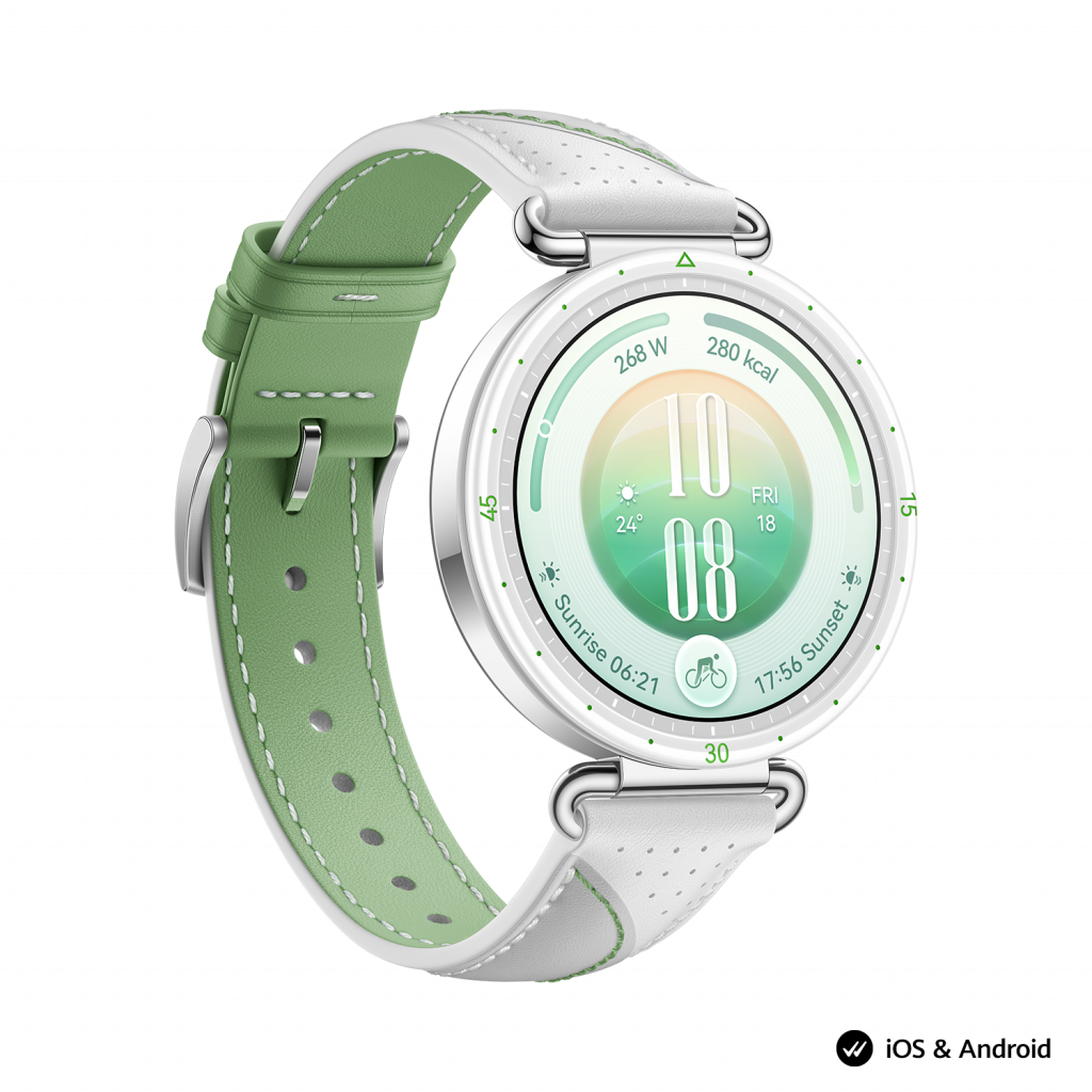 Смарт часовник Huawei Watch GT7 &nbsp;Konsu-B39LG White and Green Composite Leather